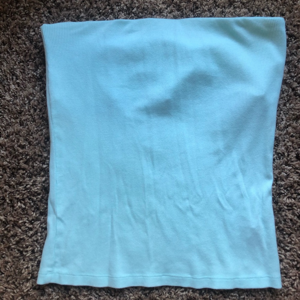 Light blue aerie strapless top; size M
